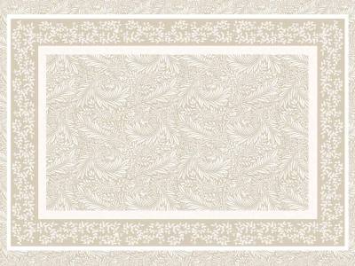 Mantel con hojas de acanto en Sarga de 150x150 cm.